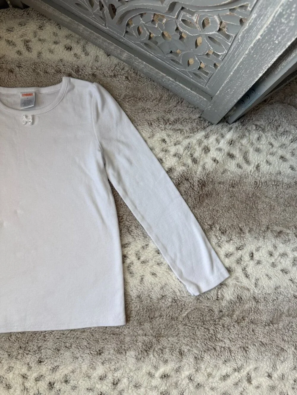 Gymboree white long sleeve shirt girls size 7 classic school gorpcore winter